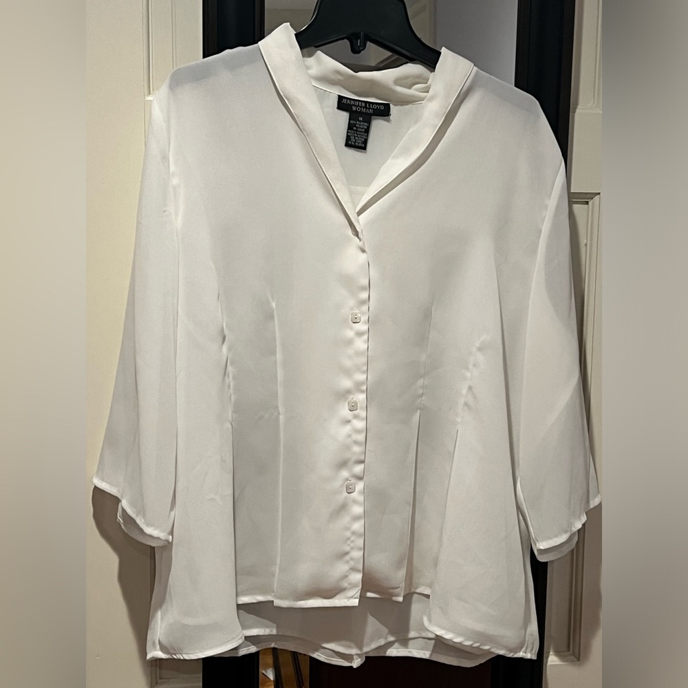 Jennifer Lloyd  Women White Blouse 1X